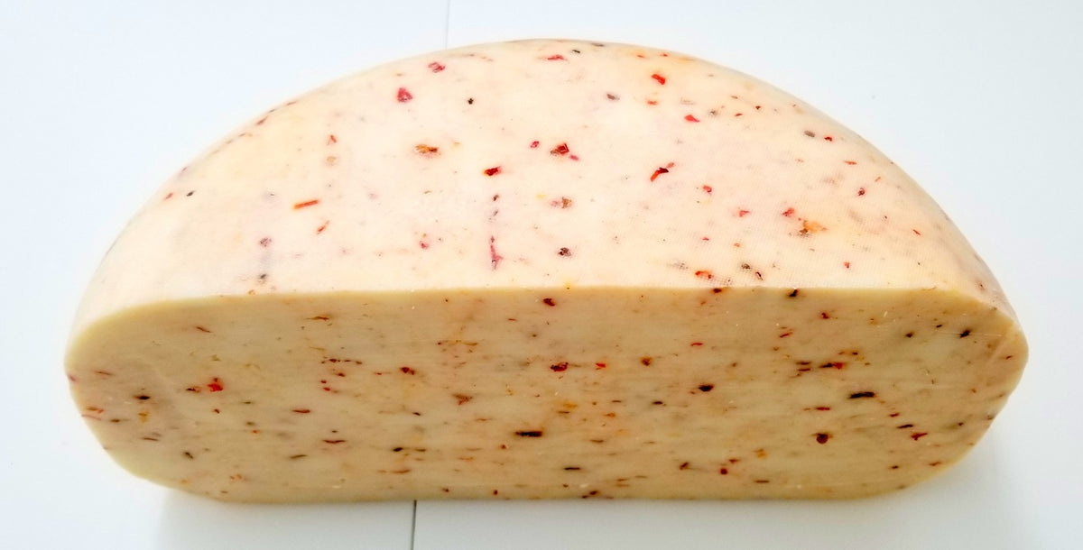 Gouda Cheese Foodservice -  Chipotle Pepper 5 lba Half Wheel - Eichtens Cheese
