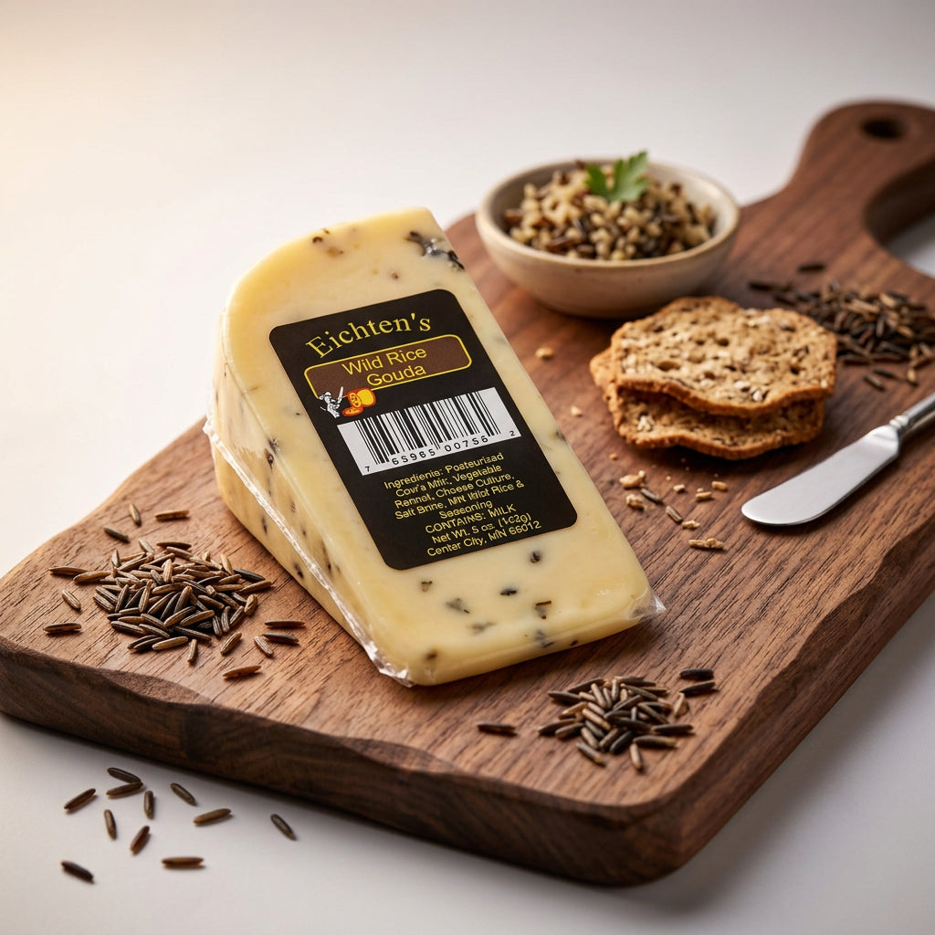 Wild Rice Gouda Cheese 5 oz Wedge - Eichtens Cheese
