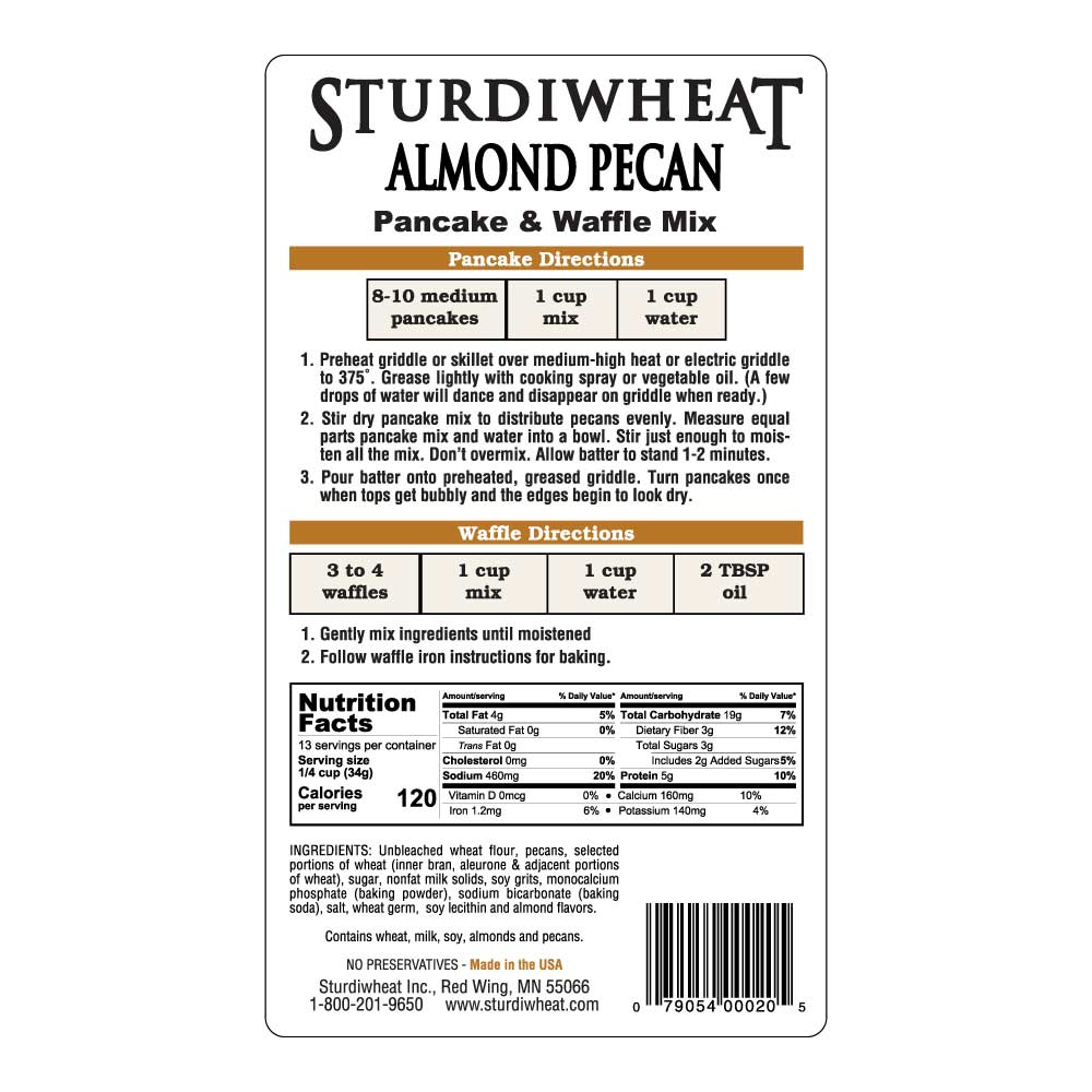 Almond Pecan Pancake Mix 1 lb Mix