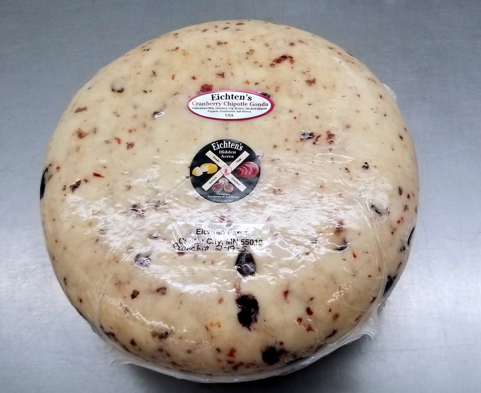 Eichtens Cranberry Chipotle Pepper  Gouda Cheese Foodservice Wheel