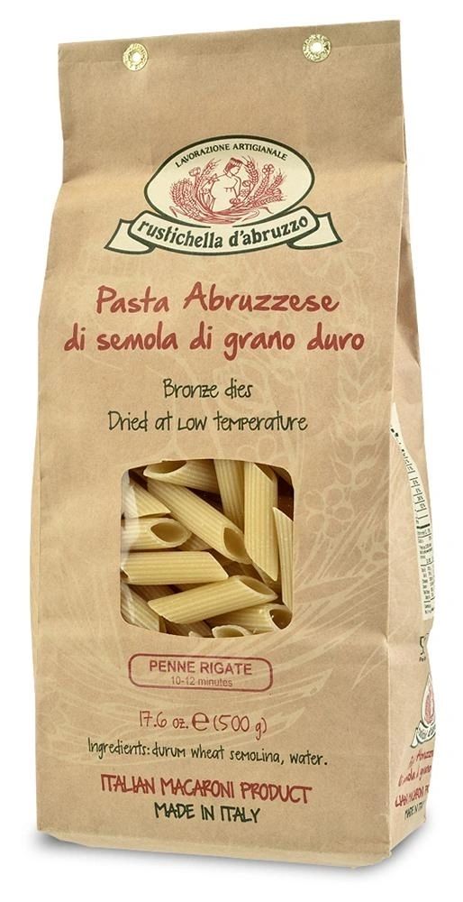 Rustichella Dabruzzo Penne Rigate Pasta 1.1 lb Bag - Eichtens Cheeses, Gifts & FoodsAll Products